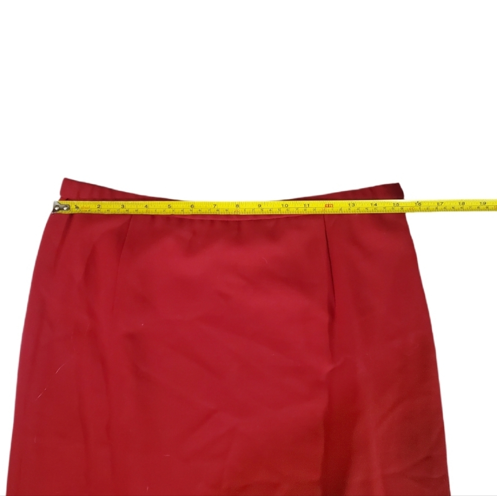 Pendleton Women's Cherry Red 100% Wool A-line Skirt Size 12 - Picture 3 of 6